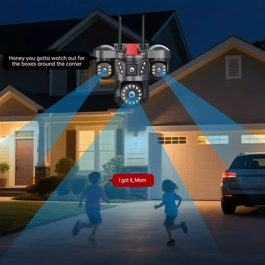 10k 20mp uhd ao ar livre wifi câmera ip 16x zoom 4 lente 4 telas ai rastreamento automático proteção de segurança ptz cctv vigilância por vídeo