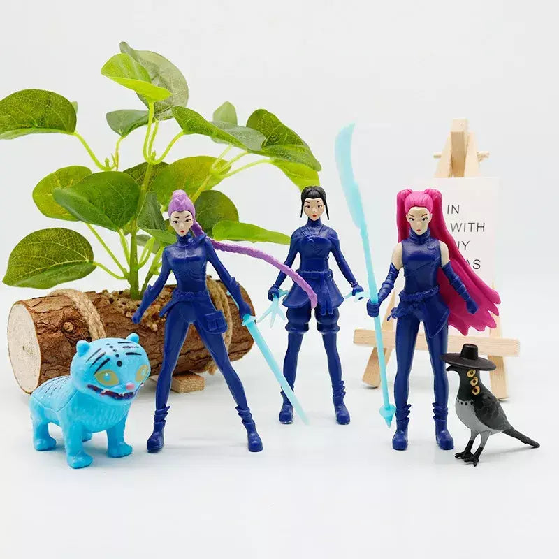 2025 anime kpop caçadores de demônios figura rumi mira zoey derpys tigre estatueta brinquedo bonito decoração mesa estátuas ornamento presentes do miúdo