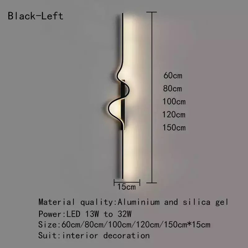 Modern Indoor LED Luzes de parede, salas, corredores, quarto, luzes de cabeceira, luzes longas minimalistas, decoração de casa