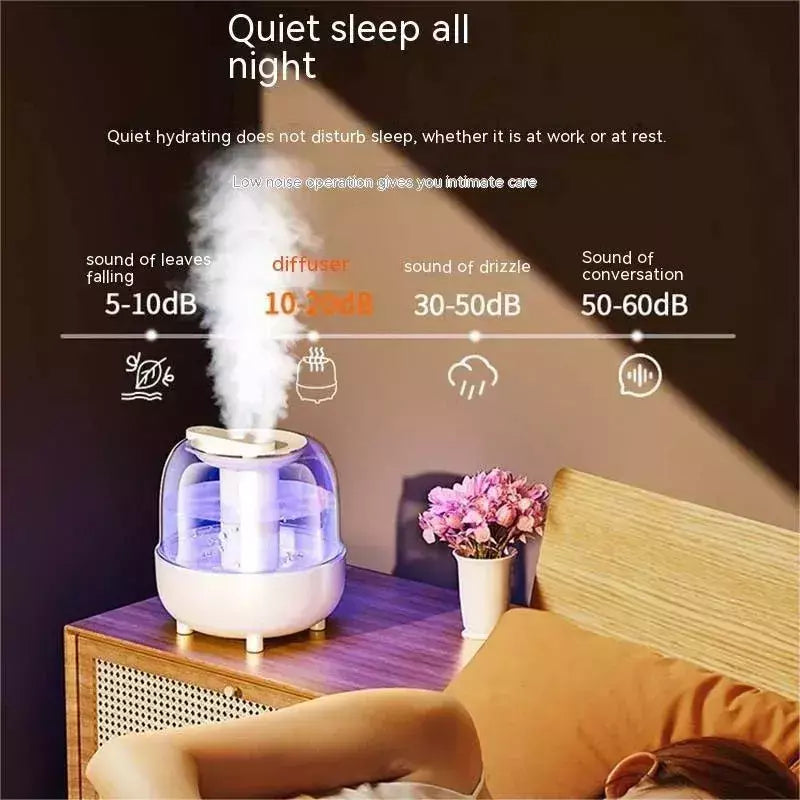 Umidificador de ar de grande capacidade para quarto, Portable USB Water Clipper, Casa com Nightlight, Purificador de ar, Difusor de Aroma