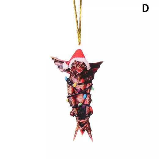 Gremlins Gizmo em Santa Hat Pendurado Ornamento Festivo, Filhote Bonito Ornamento Acrílico, Presente de Natal, Fontes Do Partido Festivo