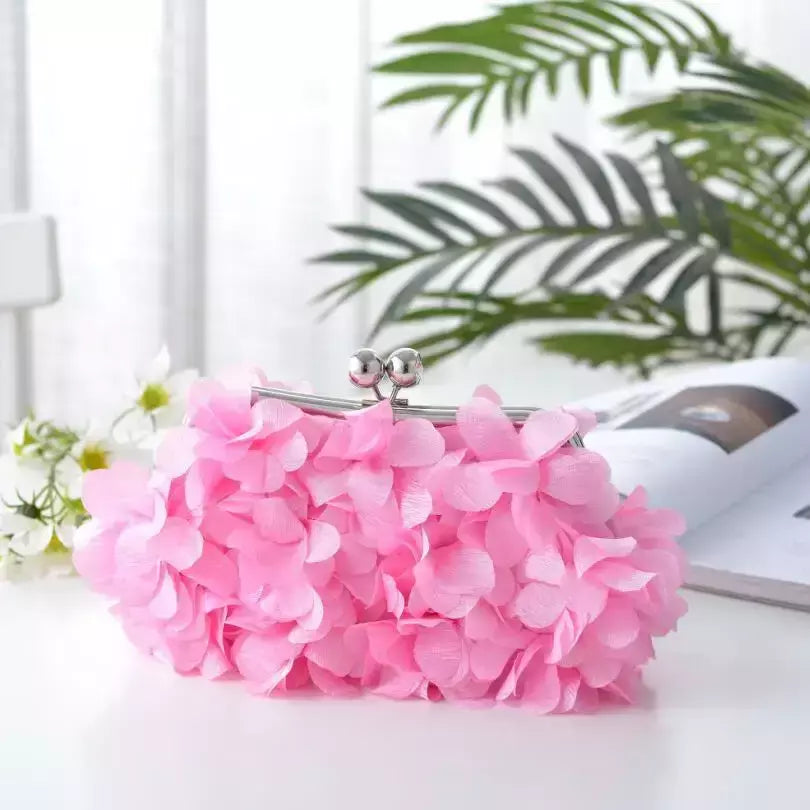 Bolsa de embreagem floral para mulheres, bolsa de casamento para noivas e senhoras, 8 cores, branco, azul, roxo, sacos de flores de noite