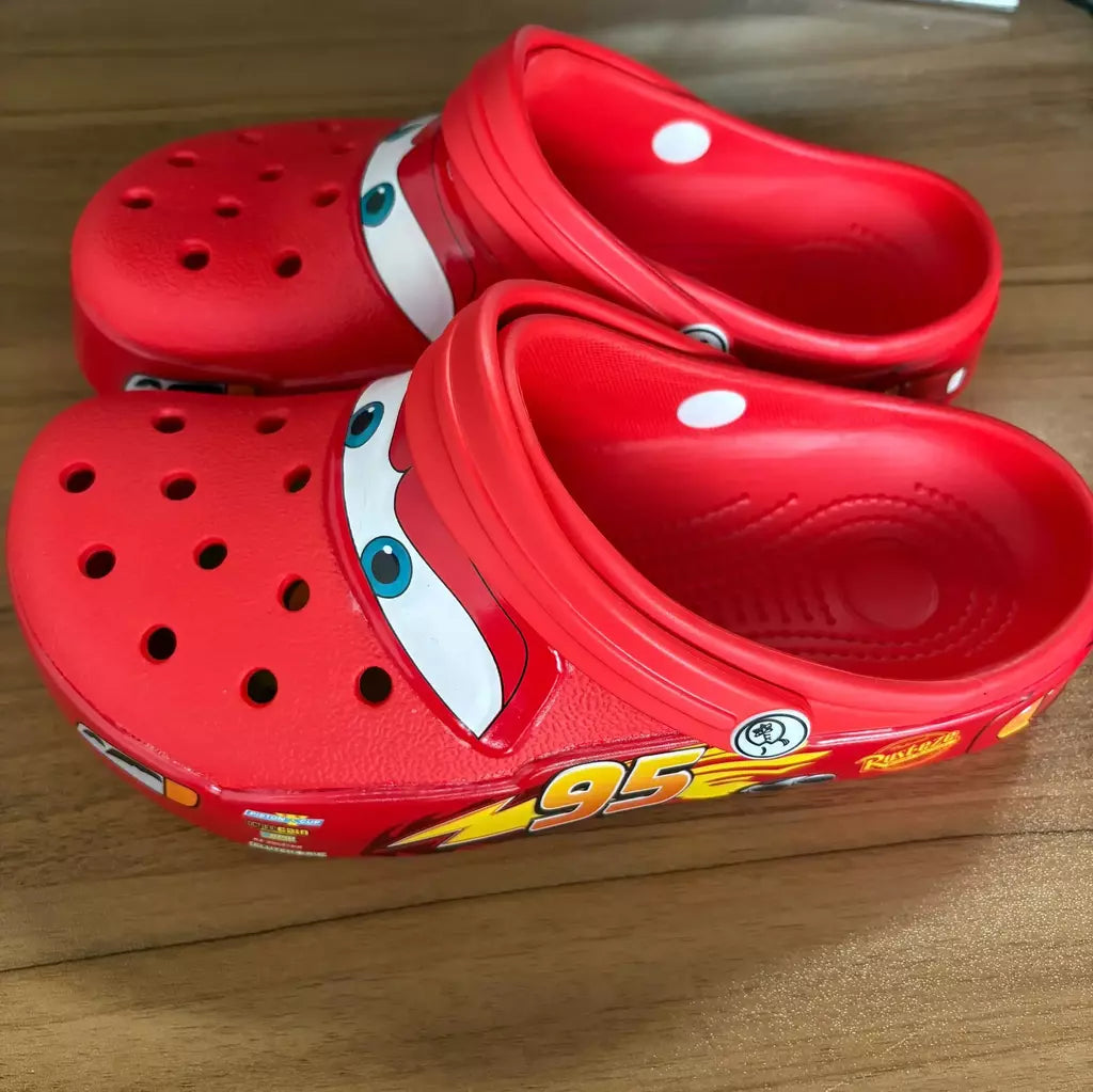 Disney mcqueens pixar dos desenhos animados sólido à prova dwaterproof água chinelos ao ar livre sandálias de areia casual respirável tornozelo-envoltório eva sapatos adultos presentes