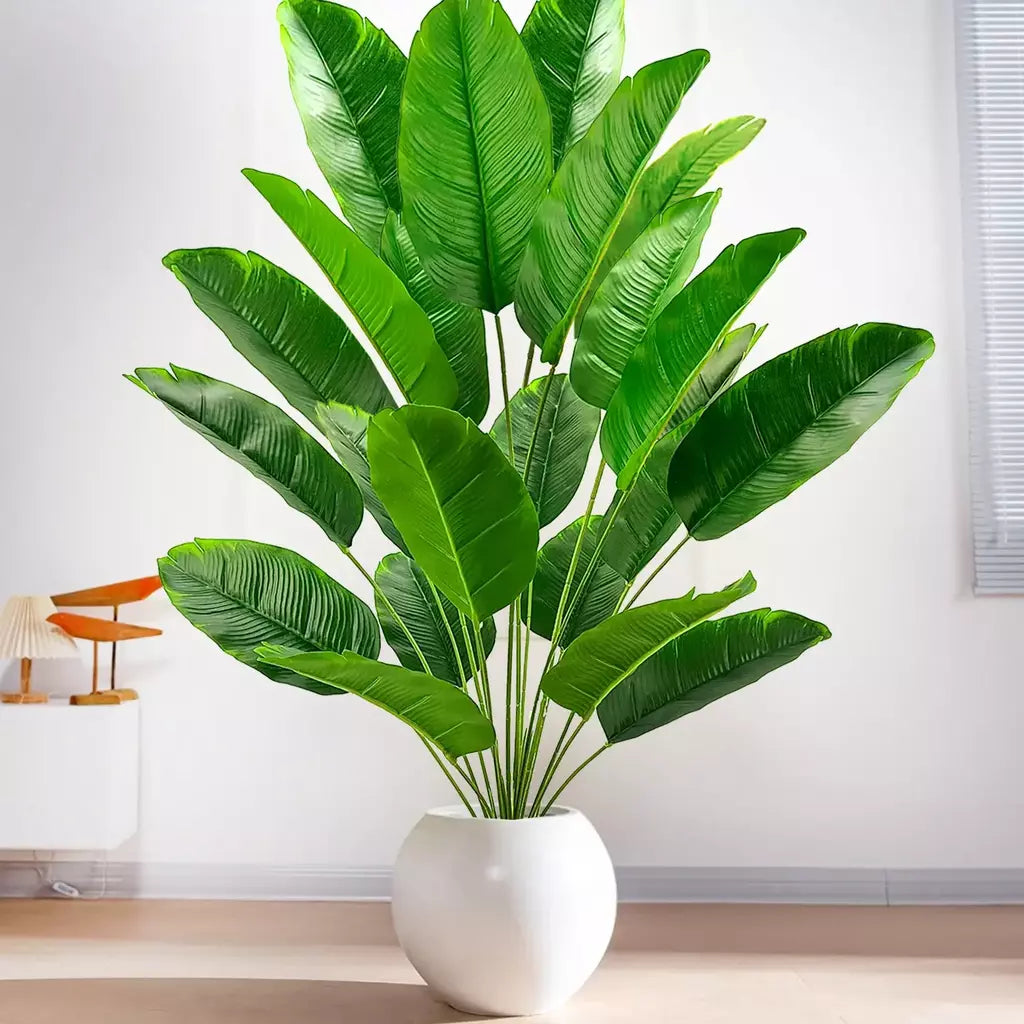 65-125cm/47.2in grande palmeira tropical falso banana planta folhas toque real strelitzia reginae planta de plástico para casa jardim