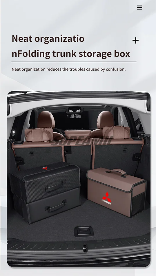 Para mitsubishi outlander pajero asx colt lancer l200 triton RalLIART caixa organizadora de porta-malas de carro caixa traseira estiva arrumação saco de armazenamento
