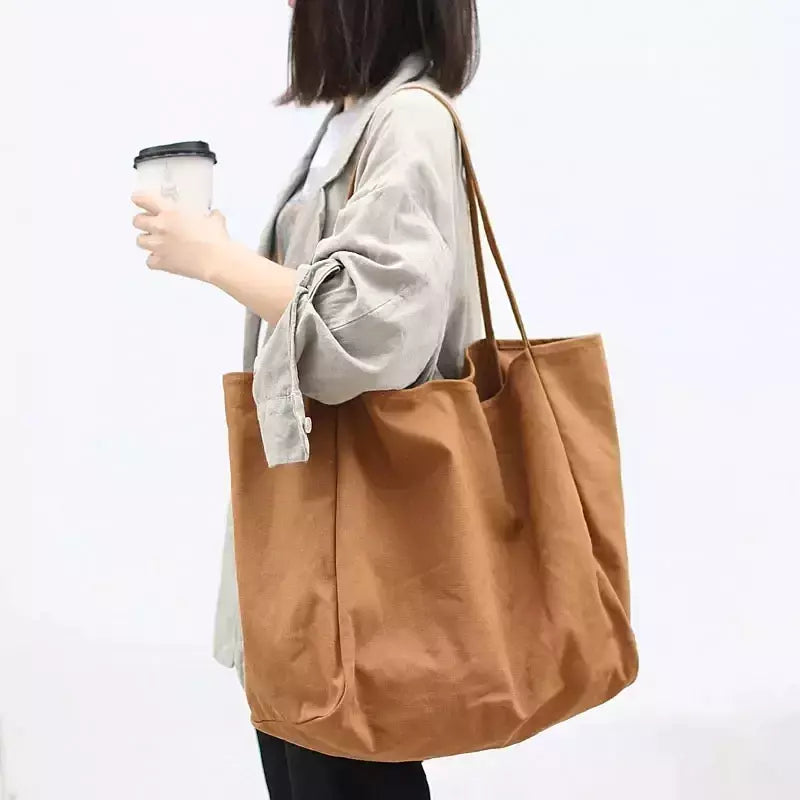 Grande capacidade reutilizáveis Canvas Shoulder Bags para mulheres, Multifuncional Shopping Bag, Casual Bolsas, Novo