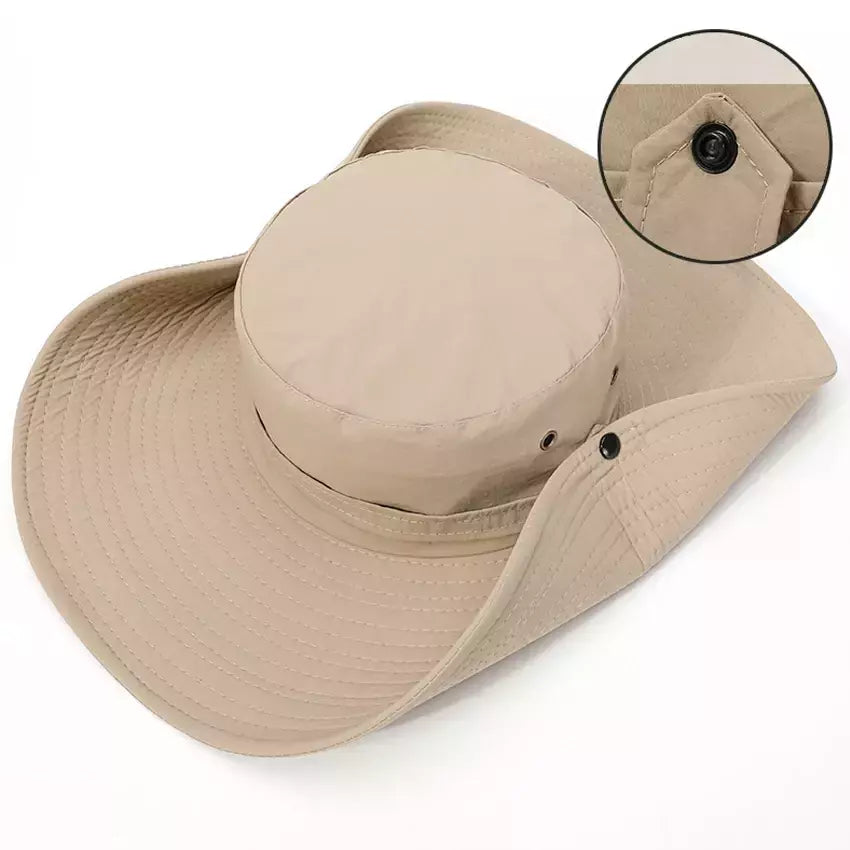Tampão solar anti-UV respirável masculino, aba larga grande, chapéu de balde, chapéu de vaqueiro, pesca ao ar livre, caminhada, praia, malha, moda verão, novo, 2024