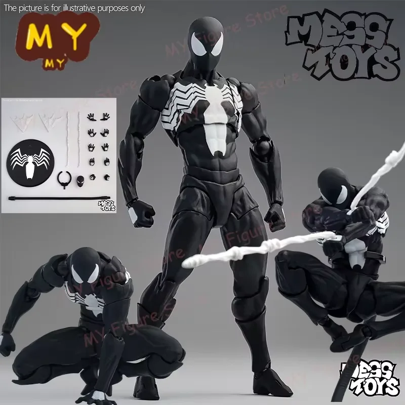 Novo messtooys spiderman figura ct brinquedos preto vermelho homem aranha estatueta bagunça brinquedos anime figura de ação estátua modelo presentes brinquedos do miúdo