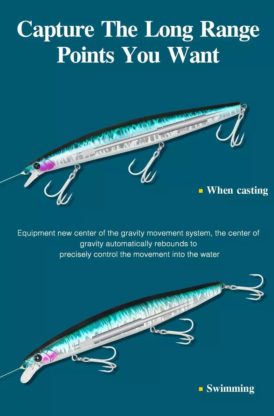 TSURIKNOYA-STINGER 163S-Ultra Long Casting Saltwater Sinking Minnow, Iscas de Pesca, Iscas Artificiais Duras para Robalo, 163mm, 34.2g