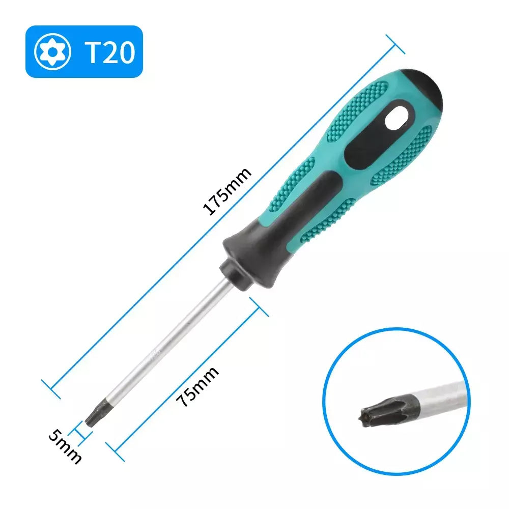 Conjuntos de chave de fenda torx magnética precisão t5 t6 t7 t8 t9 t10 t15 t20 t25 t27 t30 torx controlador segurança reparação kit ferramentas manuais