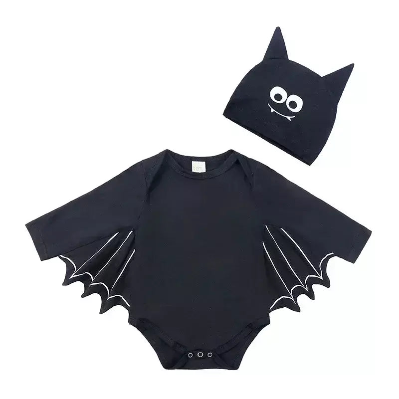 Umorden 2 pçs/set unissex morcego preto traje do bebê meninas meninos meu primeiro roupa de halloween algodão 3-6m 6-12m 12-18m 18-24m