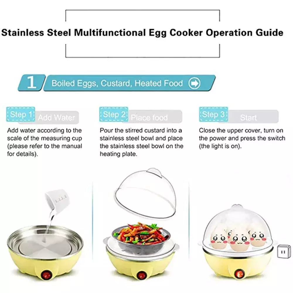 Fogão De Ovos Elétrico Rápido Multifuncional, Caldeira De 7 Ovos, Vapor, Auto-Off, Omelete Genérica, Utensílio De Cozinha, Ferramentas De Café Da Manhã