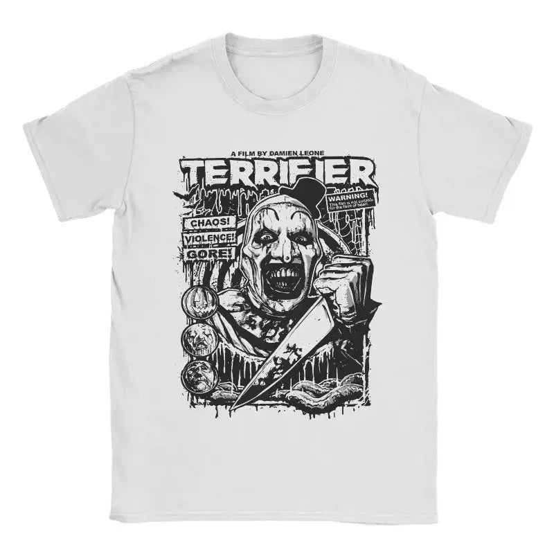 2025 engraçado terrível palhaço filme de terror camiseta para homens crewneck puro verão t camisas manga curta camiseta plus size roupas