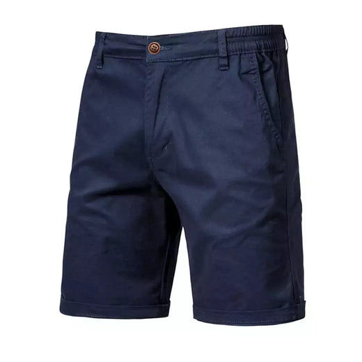 Calça curta de cintura elástica masculina, 100% algodão, monocromática, casual, de negócios, social, alta qualidade, nova, verão 2022