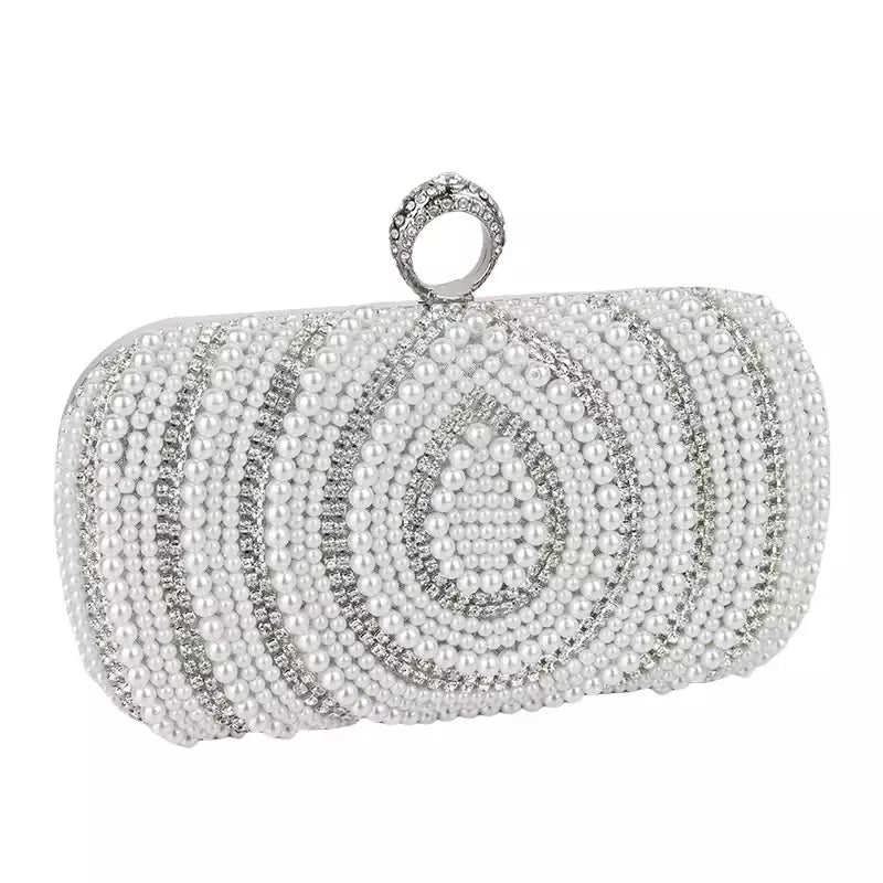 Bolsa elegante de strass para mulheres, bolsas de noite de luxo femininas, elegante bolsa pérola, festa de casamento nupcial, bolsa designer, nova