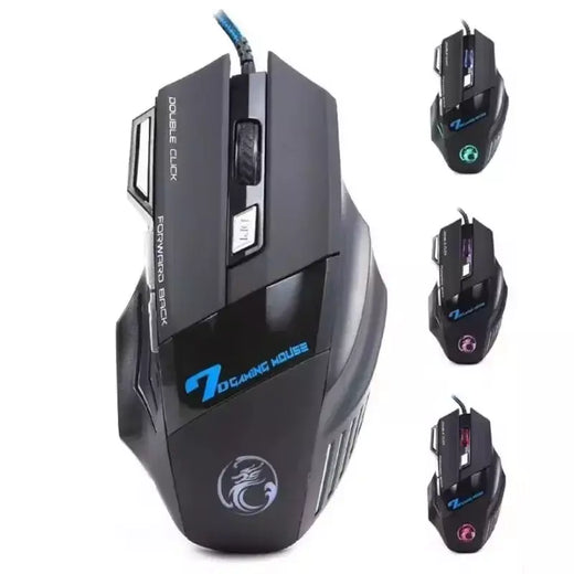 Mouse x7 botão retroiluminado mouse ergonômico 5500 dpi mouse ajustável, adequado para pc laptop desktop mouse