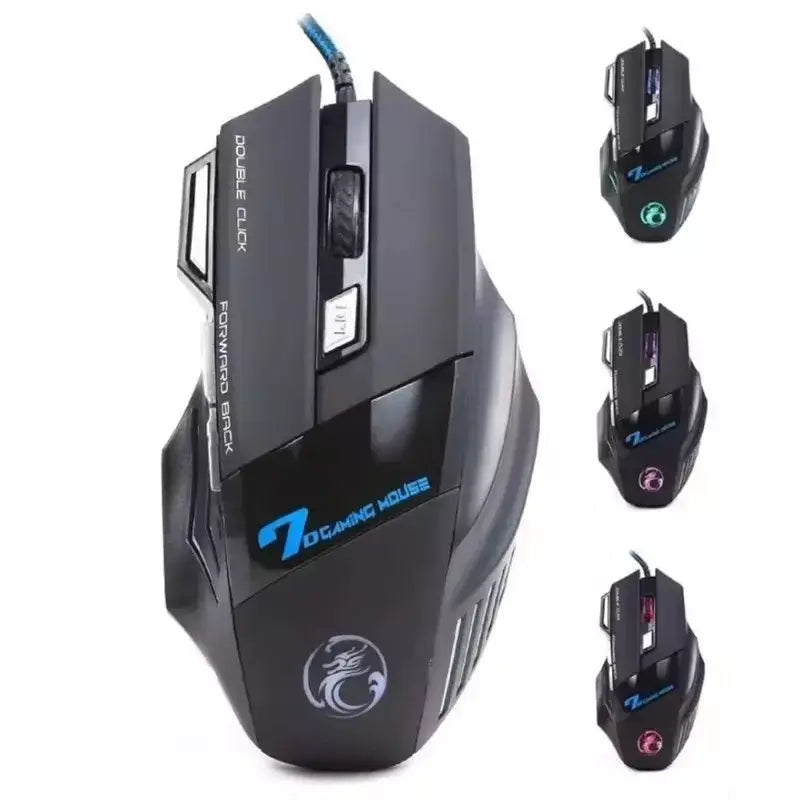 Mouse x7 botão retroiluminado mouse ergonômico 5500 dpi mouse ajustável, adequado para pc laptop desktop mouse