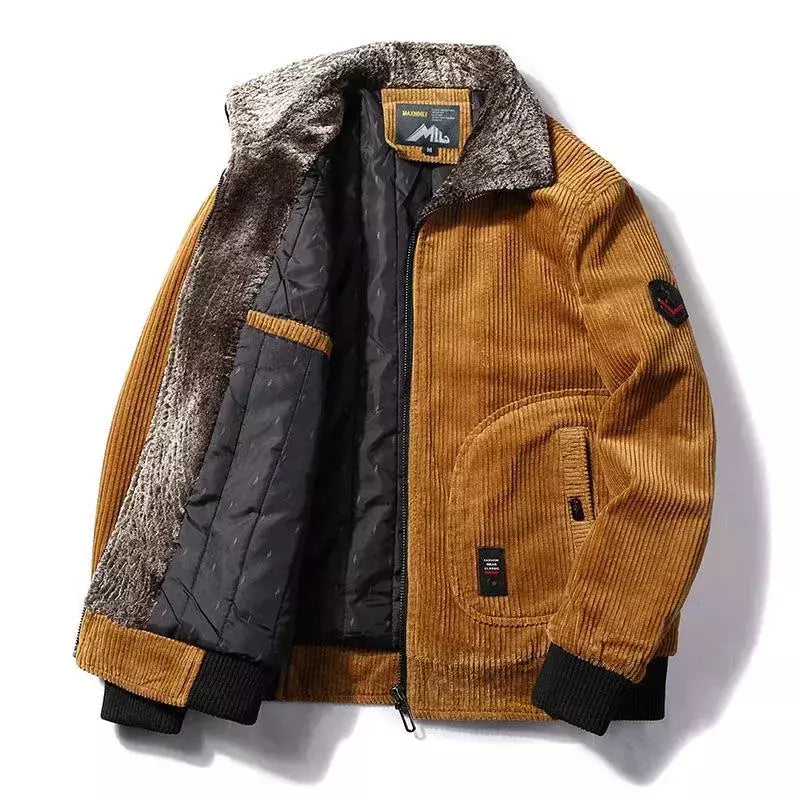 Masculino blusão térmico plus size masculino quente inverno veludo jaquetas e casacos gola de pele inverno jaqueta casual outwear