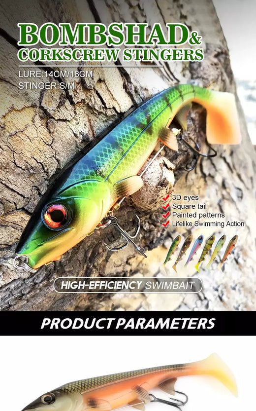 Spinpoler grande peixe macio isca de pesca com stinger rig gancho conjunto 14cm/18cm jigging corrico para água salgada mar pesca equipamento pesca