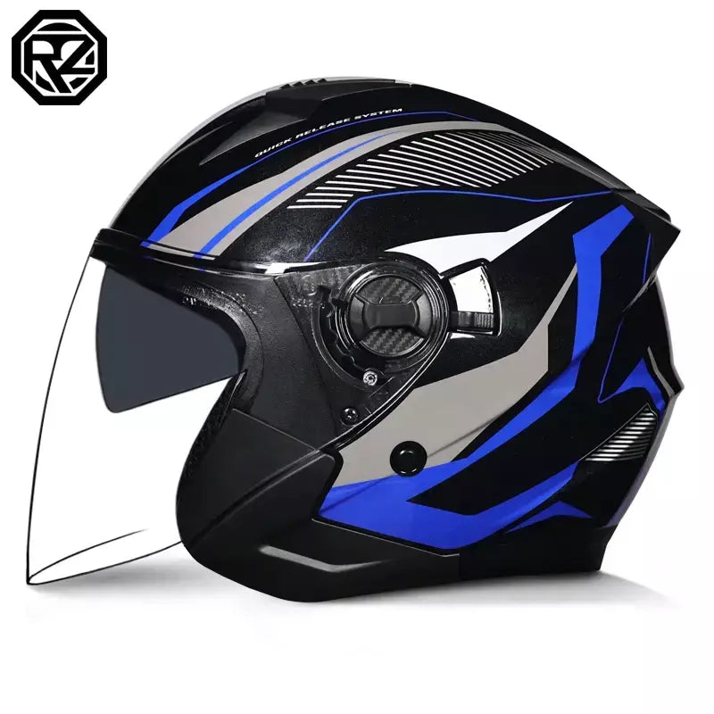 2025 mais recente capacete da motocicleta de alta qualidade metade cobrindo lente dupla cascos para motos masculino feminino casal capacetes de moto