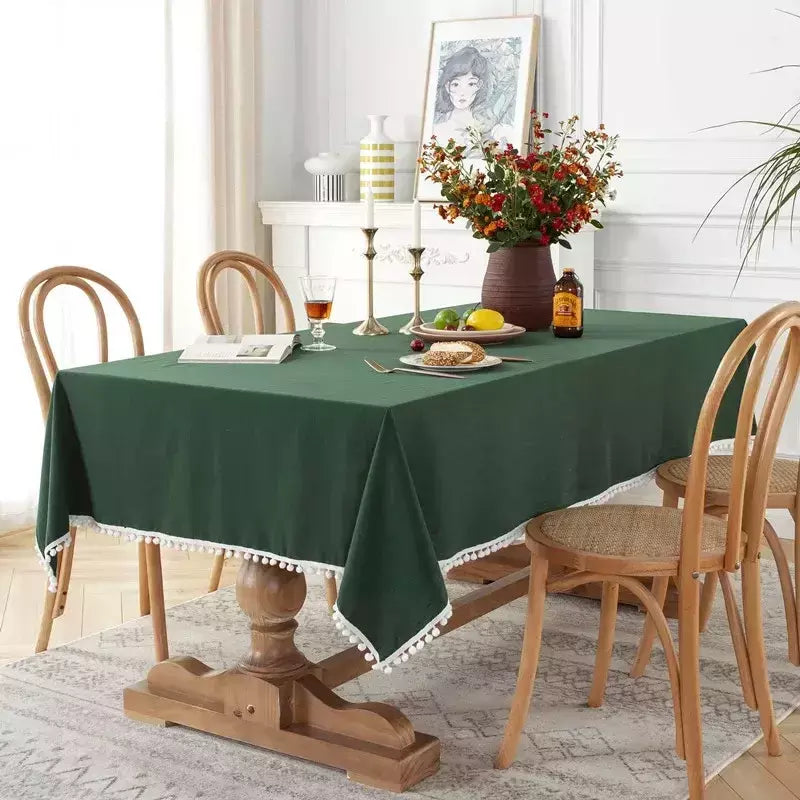 Toalha De Mesa De Mesa De Café De Algodão Retangular, Cobertura De Mesa Branca, Sala De Estar, Decoração De Casa, Pano, Casamento, Decoração De Natal