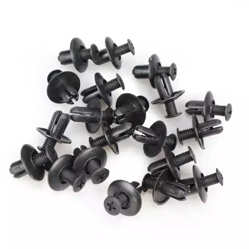 5/100 pçs 8mm rebites de plástico fixadores parafuso pára-choque do carro preto rebite clipes fixadores do carro para toyota focus kia nissan yamaha