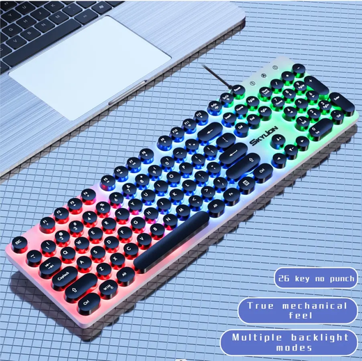 SKYLION H300 Wired 104 Teclas Membrana Teclado Muitos Tipos de Iluminação Colorida Gaming e Office Para Windows e IOS System