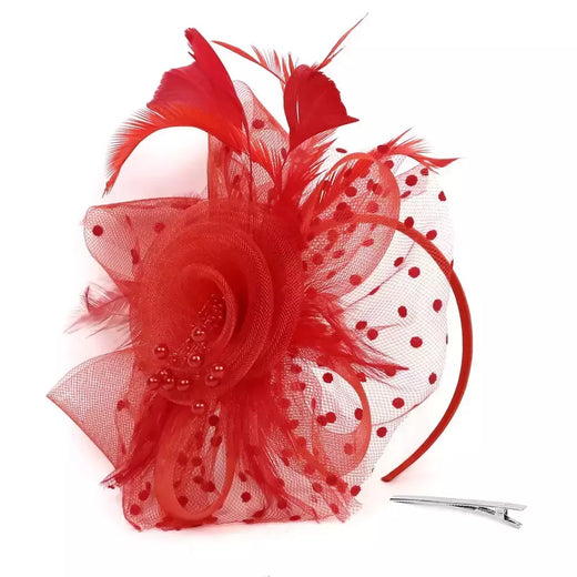 Chapéu Fascinator para Mulheres, Tea Party Headband, Coquetel De Casamento Malha, Penas De Flores, Grampo De Cabelo
