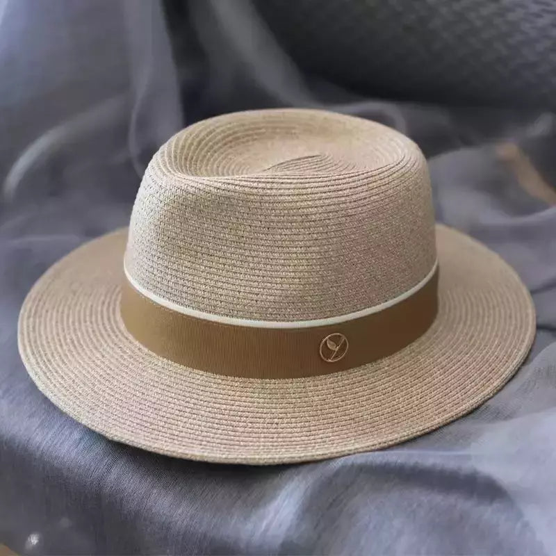 Chapéu de Palha Aba Larga para Mulheres e Homens, Boné de Sol de Praia, Proteção UV, Fedora Natural, Panamá, Macio, Designer, Presente de Aniversário, Verão, Novo