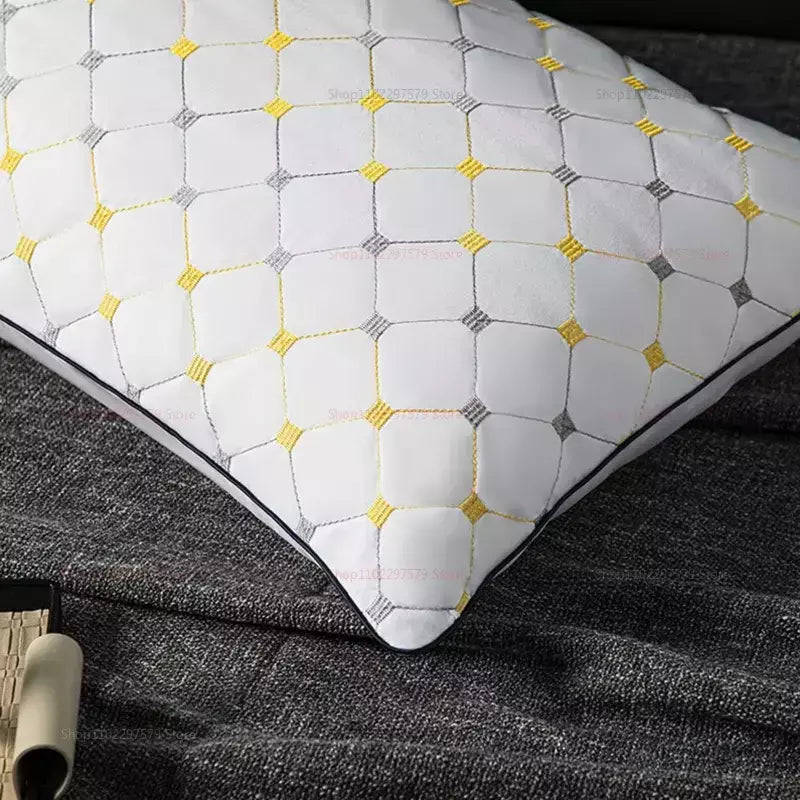Almofadas confortáveis para dormir travesseiro de hotel de 5 estrelas tridimensional macio bilateral lavado travesseiro de cor sólida travesseiros de dormir