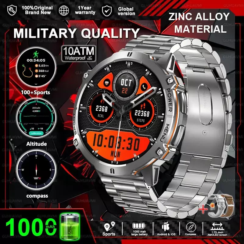 HOT T-REX3 Fitness Relógio Inteligente 1000mAh Grande Bateria Durável Bússola Altímetro 10ATM À Prova D 'Água BT Chamada 100 + Esportes Homens Pulseira