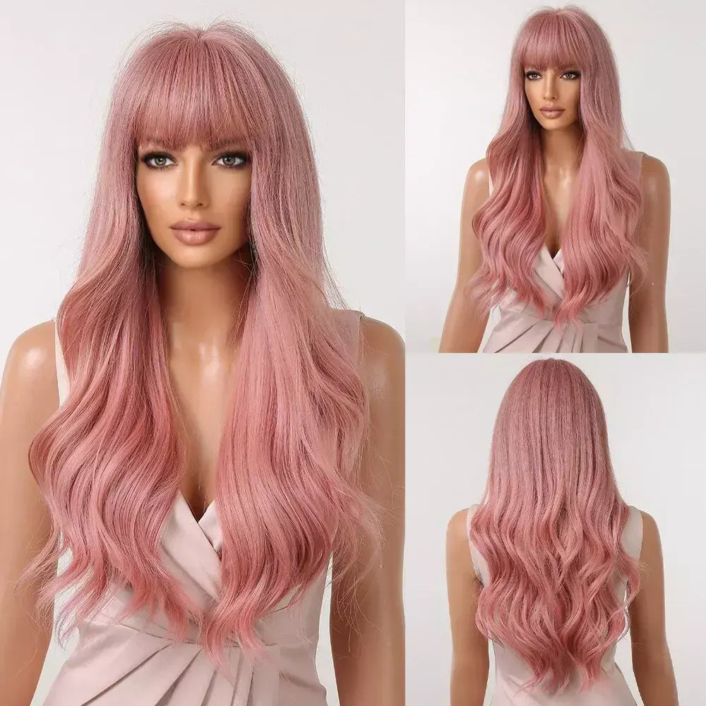 Marrom loira ombre perucas de cabelo natural para mulheres longo ondulado com raízes escuras peruca sintética para mulheres resistente ao calor perucas coaplay