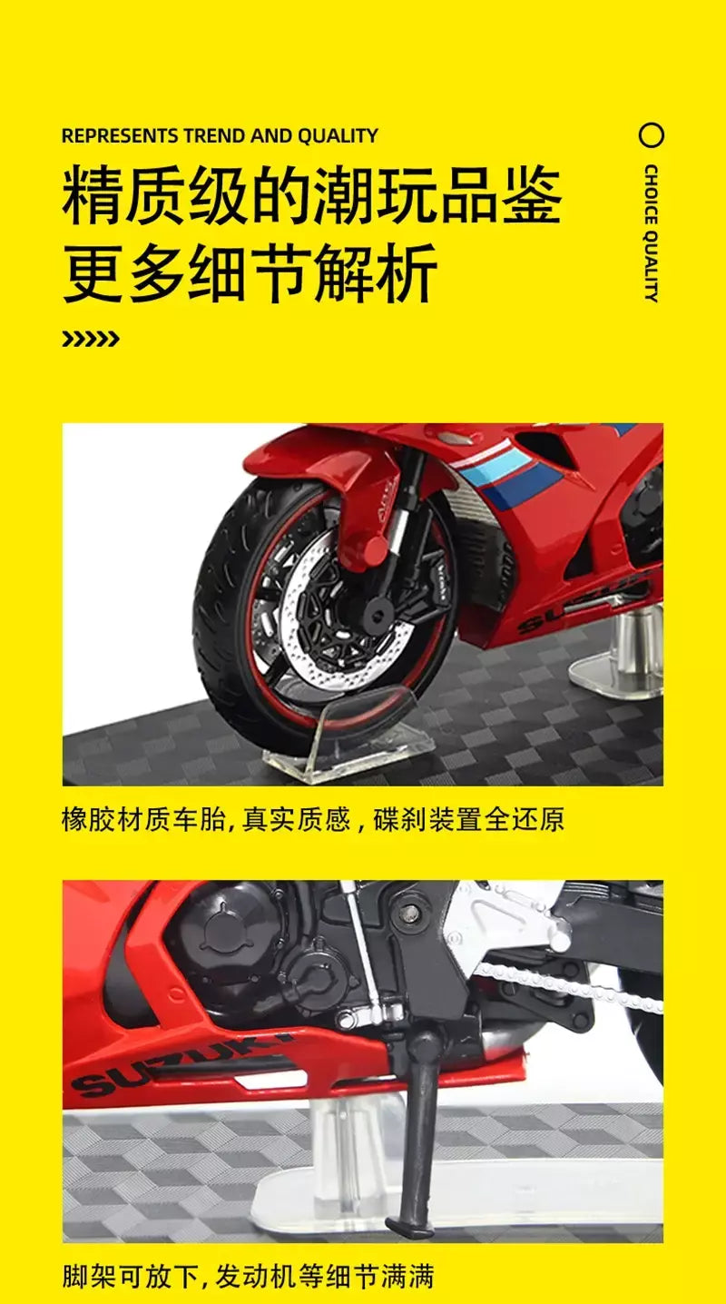 Cca 1:12 suzuki GSX-R1000 liga motocross licenciado modelo de motocicleta brinquedo carro coleção presente produção estática fundição