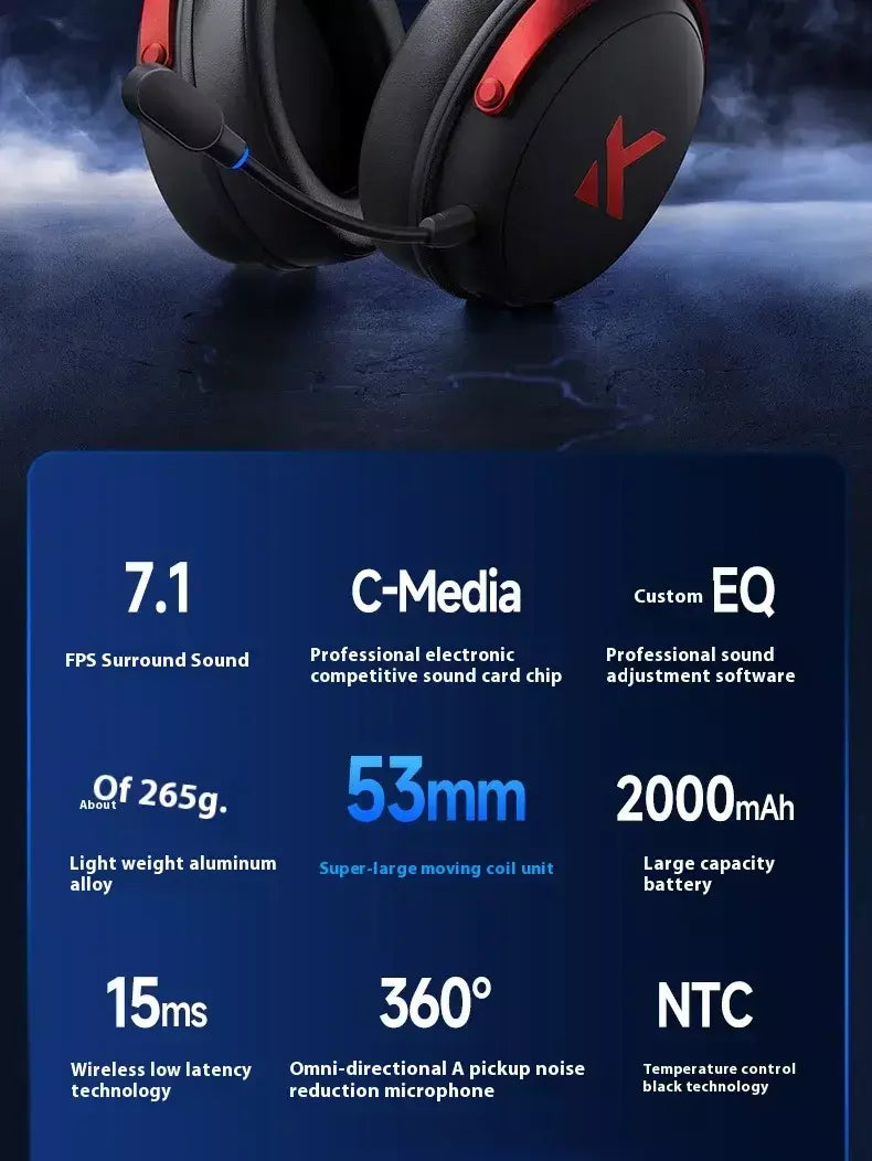 Original mchoose v9 pro personalizado gaming fone de ouvido tri-mode esports fones de ouvido hi-res música ativo redução de ruído fones de ouvido pc