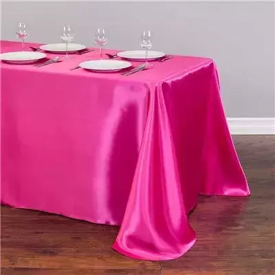 Monocromática Toalha De Mesa De Cetim, Cobertura De Mesa, Toalha De Mesa, Sobreposição, Aniversário, Casamento, Banquete, Restaurante, Festival, Fornecimento De Festa