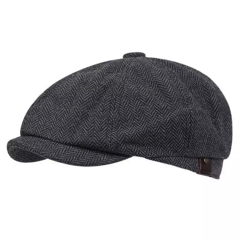 Selvagem casual masculino chapéu de jornaleiro, boné octogonal, britânicos pintores chapéus, boinas, espinha de arenque bonés lisos, boinas hip hop, outono, inverno