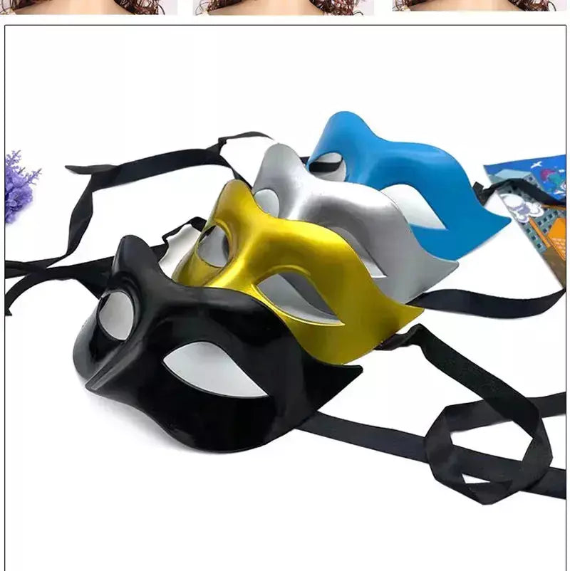 Mulheres homem sexy cavalheiro máscara de baile máscara de baile adereços festa de halloween preto branco retro máscara de plástico meia face cosplay máscara