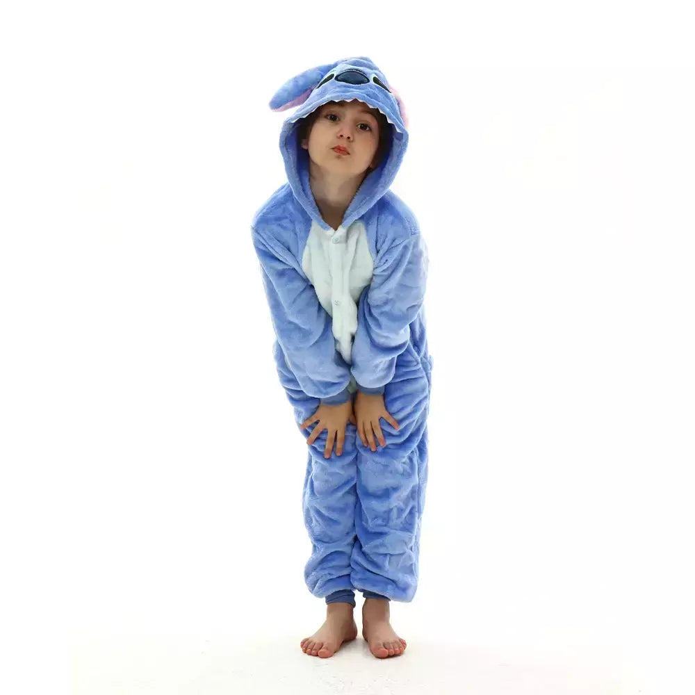 Children Stitch Pijama de flanela, Unicórnio Kigurumi Onesies, Blanket Sleepers, Kigurumi, Crianças, Meninos, Meninas, Bebê, Inverno