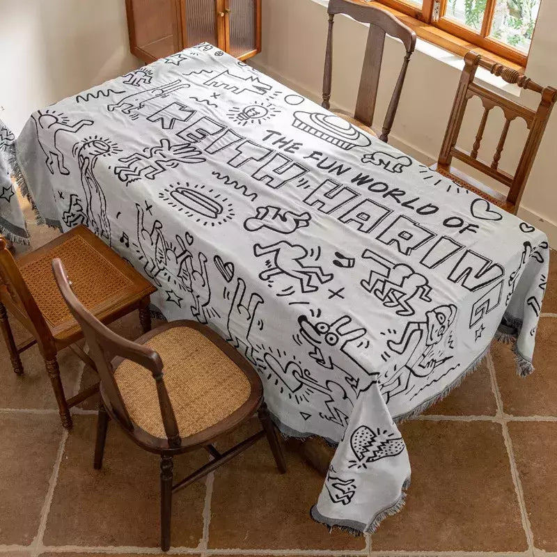 Multi Funcional Toalha de Mesa Fio de Algodão, Mesa de Jantar, Sala de estar ao ar livre, dupla face Camp e Picnic Mat Disponível