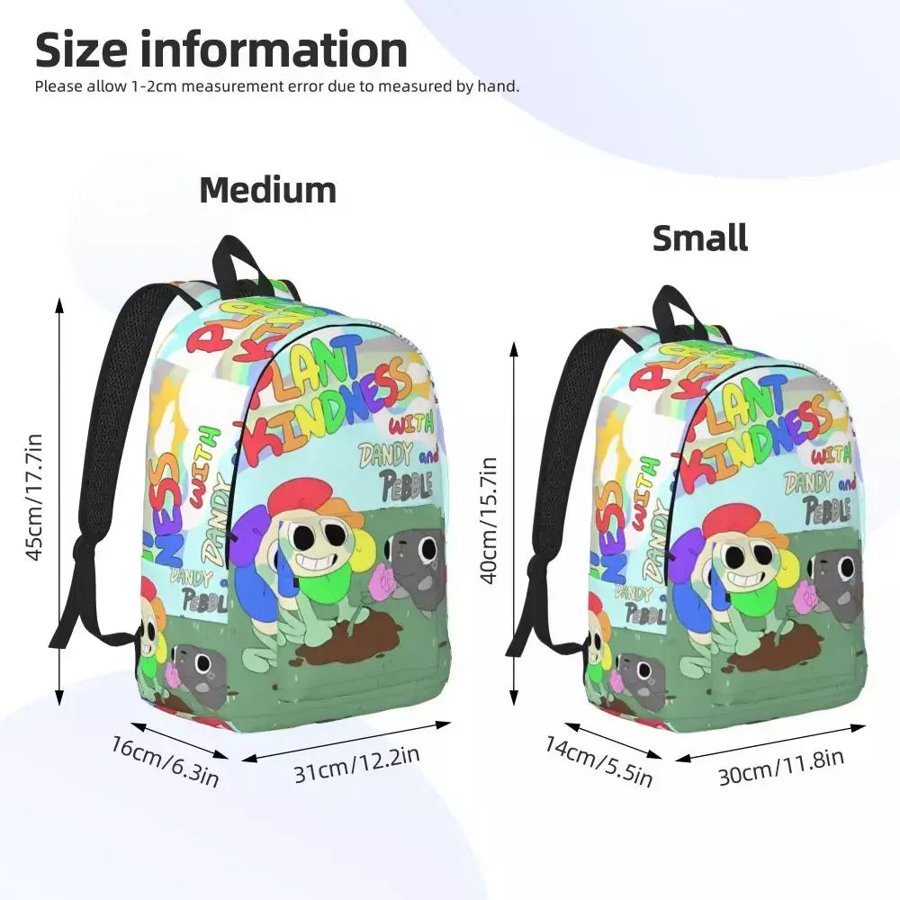 Mochila fofa Dandys World para homens e mulheres, legal, estudante, trabalho, mochila, jogo, laptop, bolsa de ombro ao ar livre