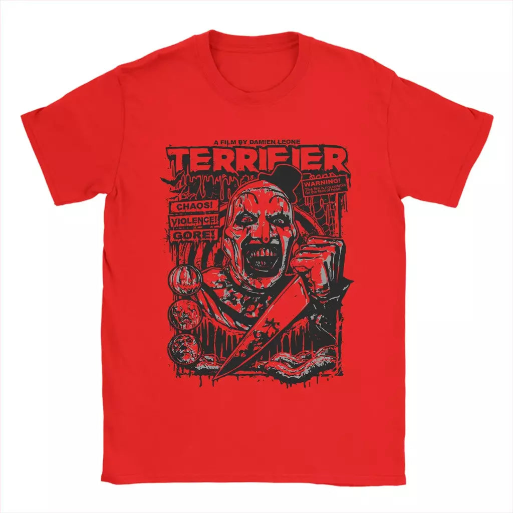 2025 engraçado terrível palhaço filme de terror camiseta para homens crewneck puro verão t camisas manga curta camiseta plus size roupas