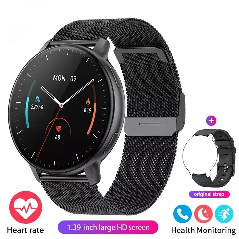 Xiaomi chamada relógio inteligente feminino mostrador personalizado relógios de aço masculino esportes rastreador fitness freqüência cardíaca smartwatch para android