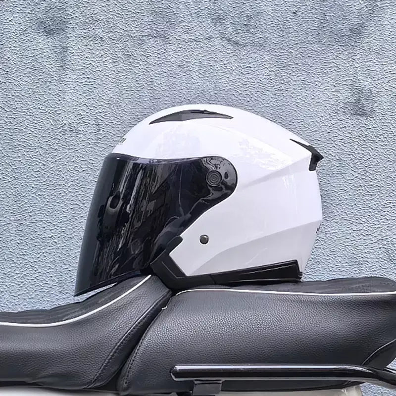 Capacete de motocicleta masculino feminino quatro estações capacete para motocicleta cascos para moto lente dupla corrida meia capacete
