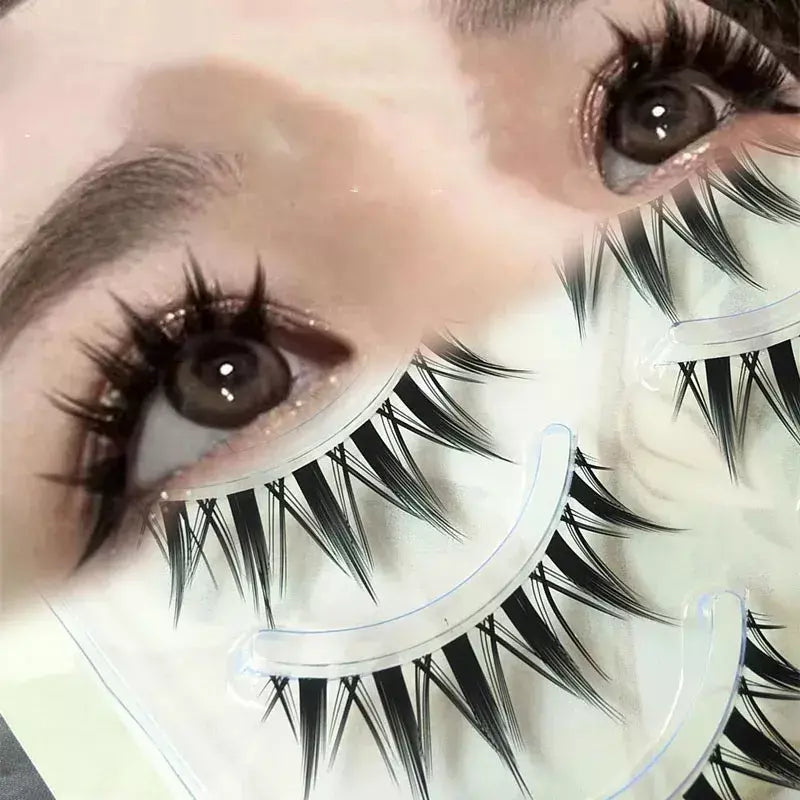 Cosplay Air Cílios Postiços, Transparente Natural, Banda Fina, Simulação Japonesa Cílios, Extensão de Maquiagem, Novo, 5 Pares