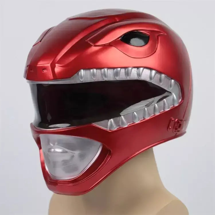 Em estoque halloween power rangers capacete super-herói equipe guerreiro vermelho cosplay máscara acessórios traje para adultos crianças presente de halloween