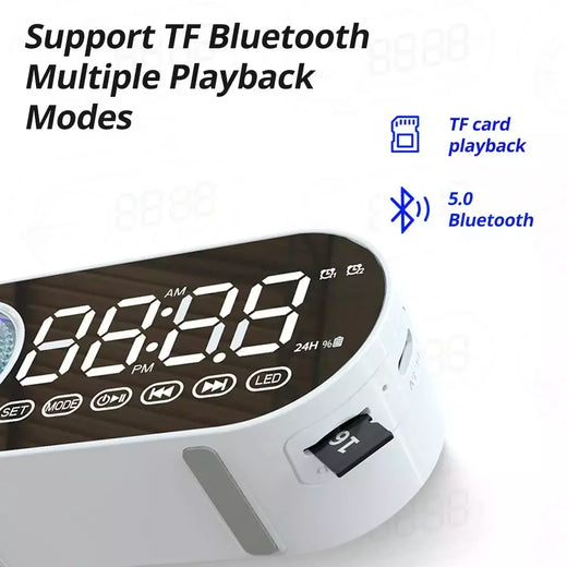 G30 ny espelho relógio sem fio bluetooth alto-falante usb led fm atmosfera colorida luz baixo pesado portátil presente bluetooth alto-falante