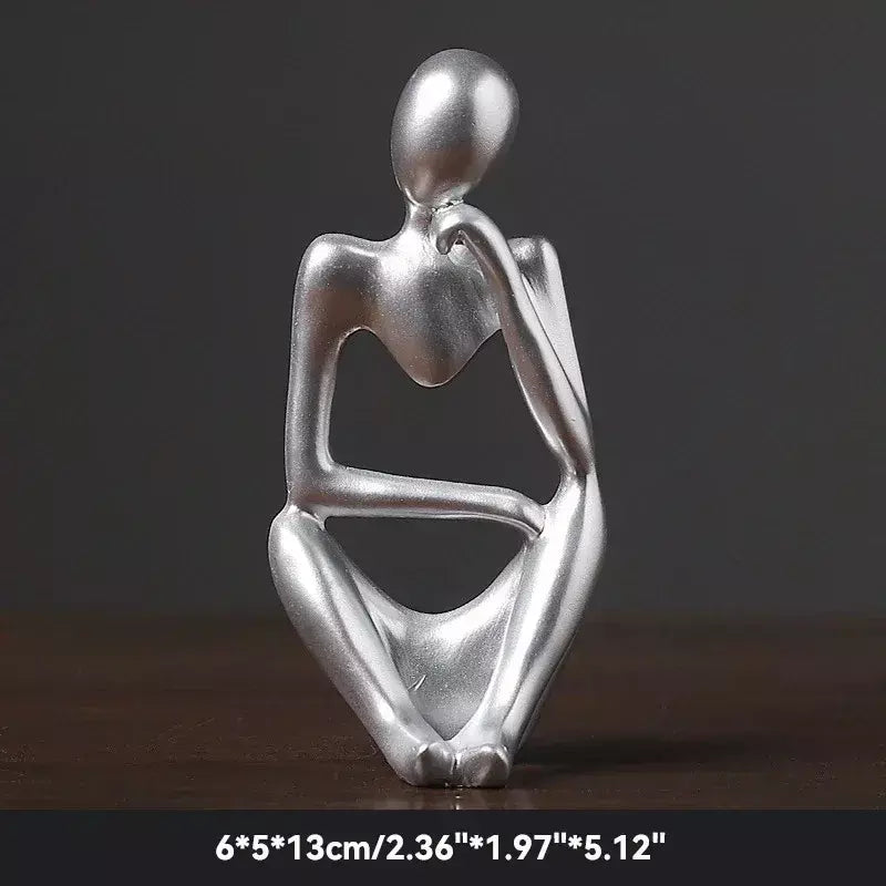 Areia Cor O Pensador Abstrato Estátuas Esculturas Yoga Estatueta Nordic Sala Home Decor Decoração Maison Desk Ornamentos