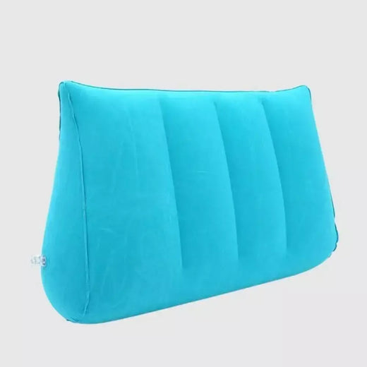 Travesseiro de silicone reunido em pvc, azul + preto, triângulo, cilindro, cunha, travesseiro inflável, macio, almofada relaxante, casa