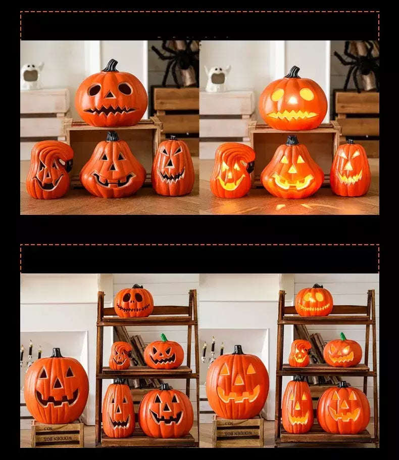 Decoração de halloween abóboras lâmpada para casa quintal jardim ao ar livre decoração halloween horror casa crânio festa adereços brilho no escuro