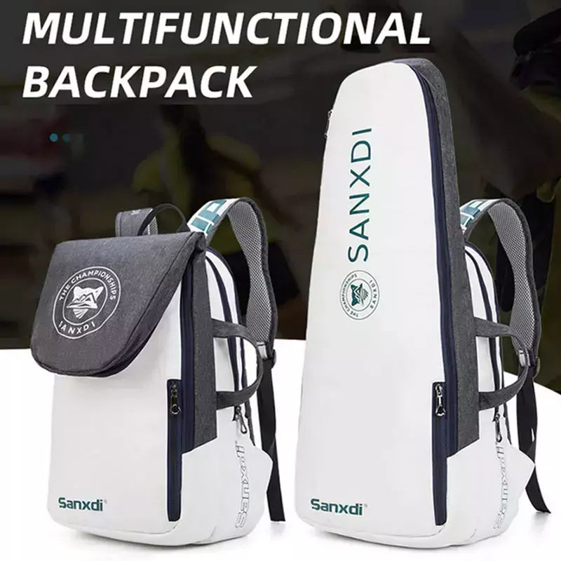 Mochila de remo de tênis dobrável para homens Squash Badminton Racket Bag Bolsa de transporte de raquetebol Sacos esportivos de grande capacidade